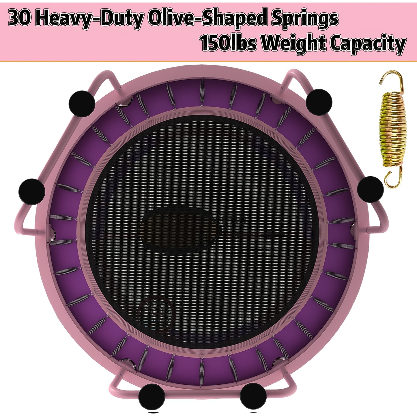 60 Inch Kids Trampoline 6-in-1 with Safety Net Enclosure, Basketball Hoop, Swing, Dart Board & Gymnastic Rings