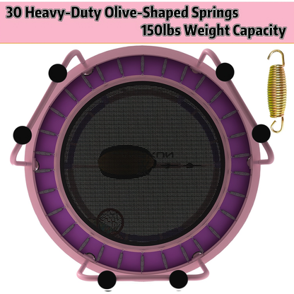 60 Inch Kids Trampoline 6-in-1 with Safety Net Enclosure, Basketball Hoop, Swing, Dart Board & Gymnastic Rings
