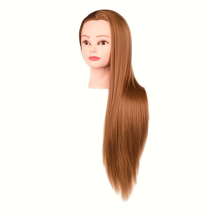 Cosmetology Manikin Head for Hair Styling Braiding Practice – Adult Mannequin Head Real Hair Makeup Display Salon Training Tool for Students