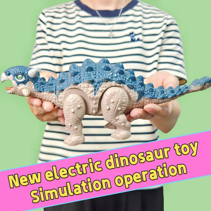 Walking Dinosaur Toy with Sound & Light, Realistic Triceratops & Dragon Dinosaur Figures for Kids