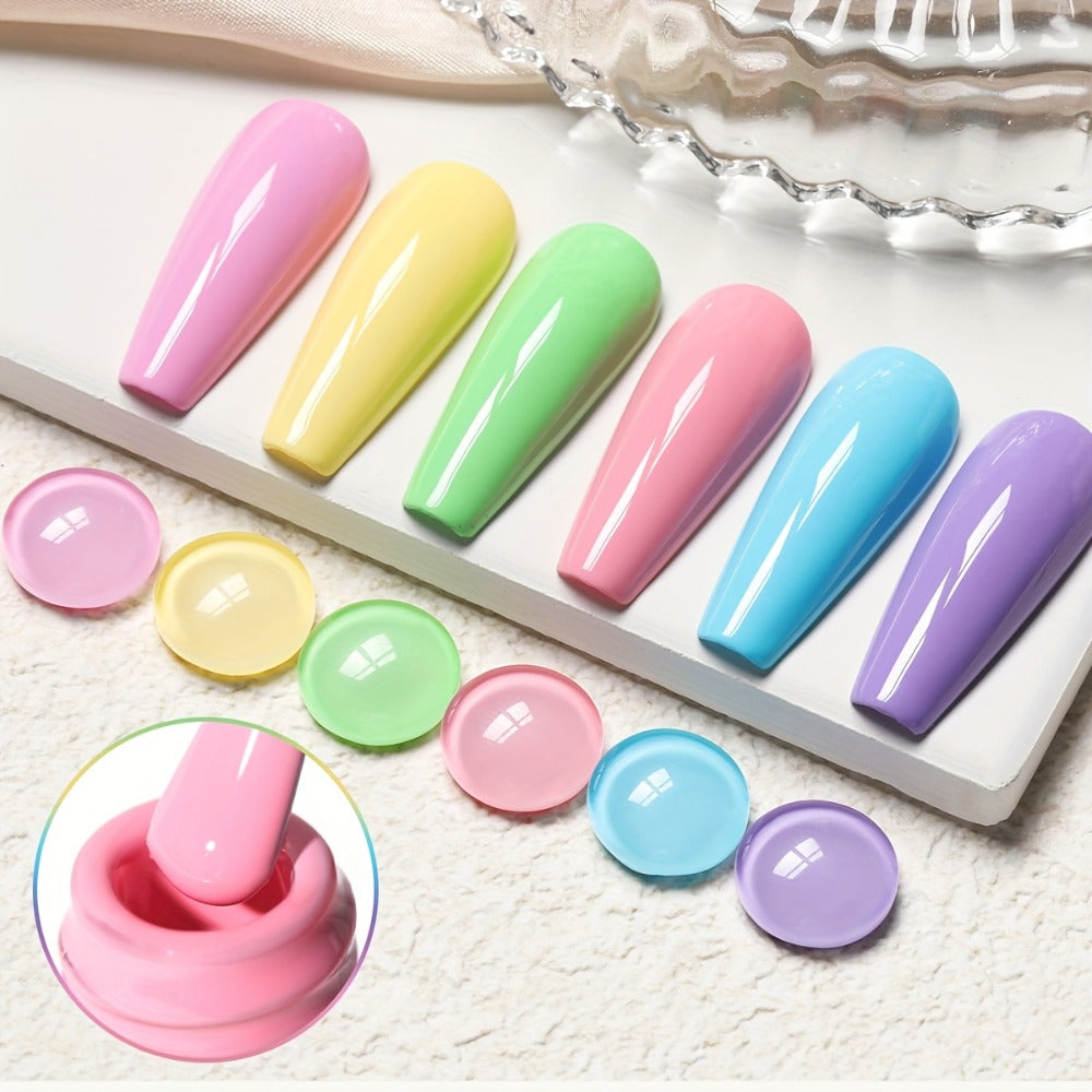 Gel Nail Polish Set with XEIJAYI Label, 6 Sweetheart Candy Gel Colors in Shades 118 to 123