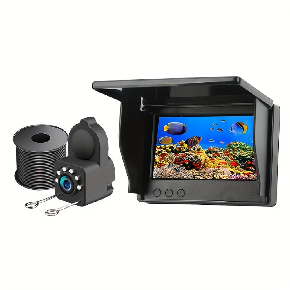 Underwater Fishing Camera 4.3-Inch HD Display with Night Vision & Triple Light Shielding, Portable Fish Finder with Bait Monitor