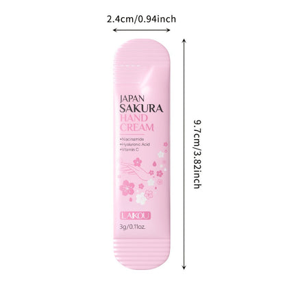 Japanese Sakura Hand Cream Set 20 Pcs LAIKOU Cherry Blossom Moisturizing Lotion with Glycerin & Vitamin C Lightweight Non-Greasy Portable