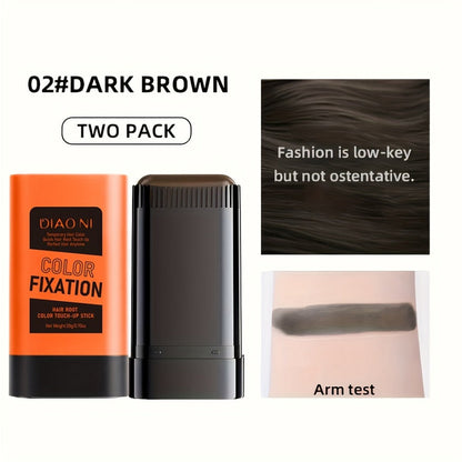 Portable Gray Root Cover Stick 2pcs, Disposable Hair Root Touch-Up with Plant-Based Squalane, Instant Gray Coverage