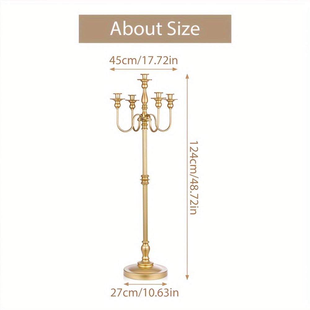 Floor Candle Holder 48.7-Inch Tall, Cone Candle & Floral Centerpiece Stand, Metal Bracket for Wedding