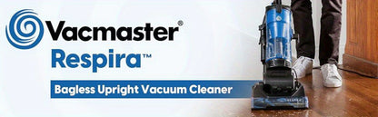 Bagless Upright Vacuum 1150W Cyclone Filtration Large Dust Cup 17ft Cord Corded Floor Cleaner for Entryways, Bedrooms and Living Spaces