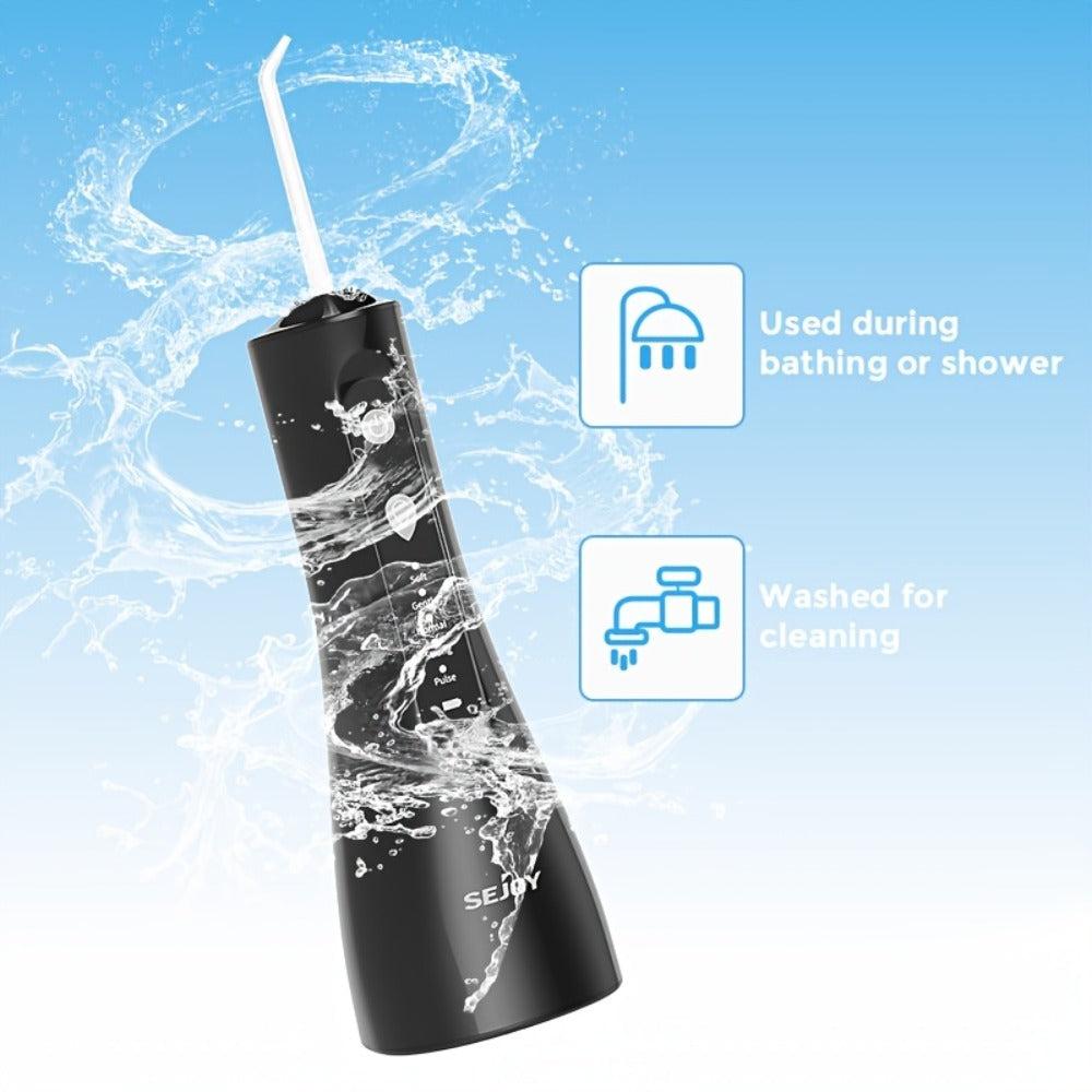 Water Flosser SEJOY Cordless Oral Irrigator with 300ml Tank, Five Modes, Five Nozzles, 1800mAh Battery and USB Charging