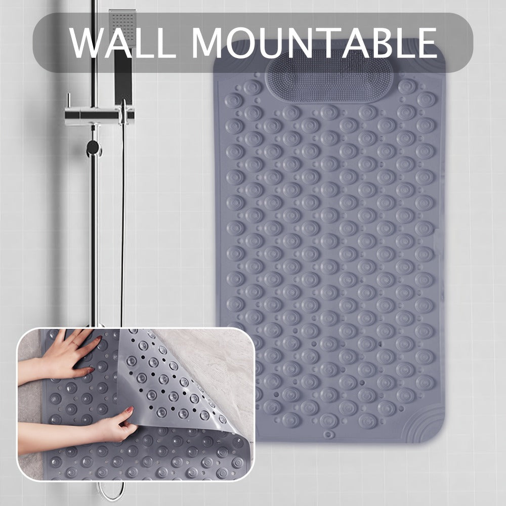 Textured Shower Bath Mat in 14.2 x 27.5 or 19.7 x 31.5-Inch Sizes and Six Color-and-Size Combinations