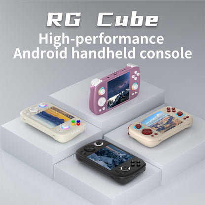Handheld Game Console Anbernic RG Cube with 3.95-Inch IPS OCA Full-Lamination, 720x720 (Square), Multi-Touch, 128GB game-card bundle