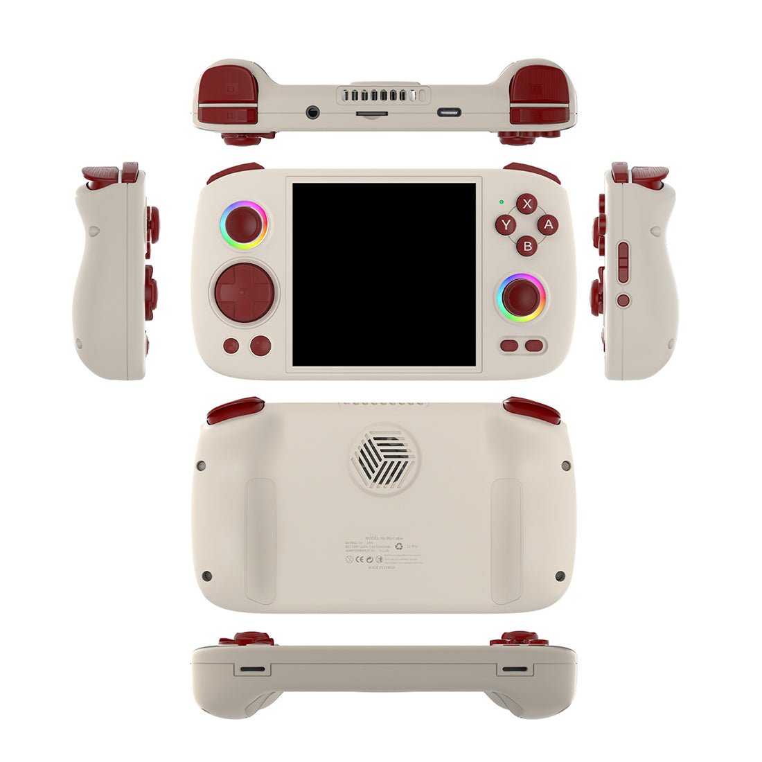Handheld Game Console Anbernic RG Cube with 3.95-Inch IPS OCA Full-Lamination, 720x720 (Square), Multi-Touch, 128GB game-card bundle