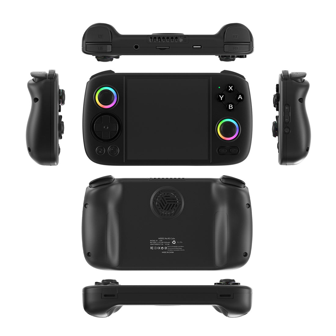 Handheld Game Console Anbernic RG Cube with 3.95-Inch IPS OCA Full-Lamination, 720x720 (Square), Multi-Touch, 128GB game-card bundle