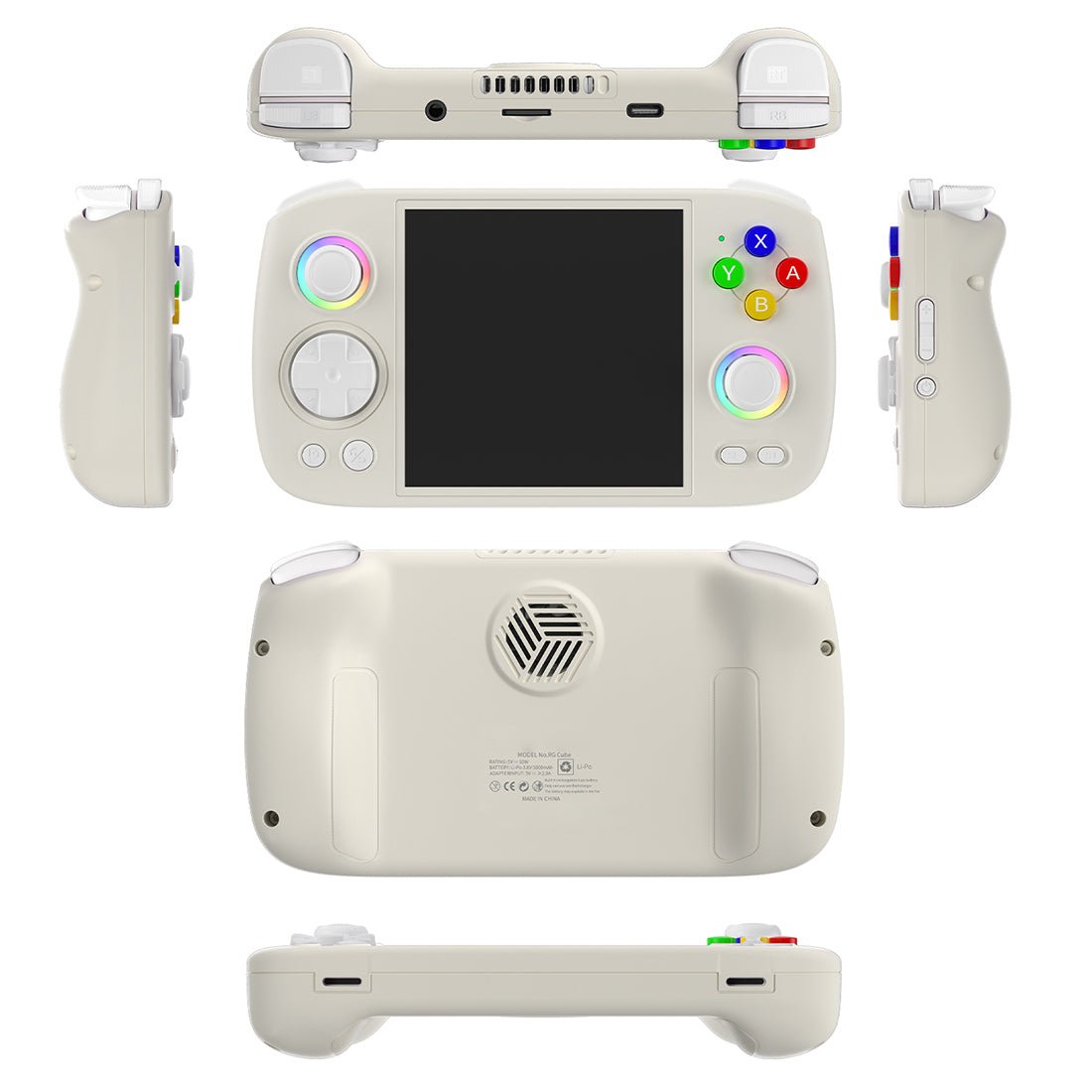 Handheld Game Console Anbernic RG Cube with 3.95-Inch IPS OCA Full-Lamination, 720x720 (Square), Multi-Touch, 128GB game-card bundle