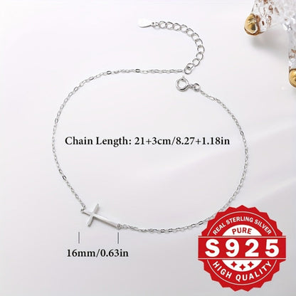 Anklet for Women - 925 Sterling Silver Cross for Minimalist Hypoallergenic Ankle Bracelet - product detail view 9