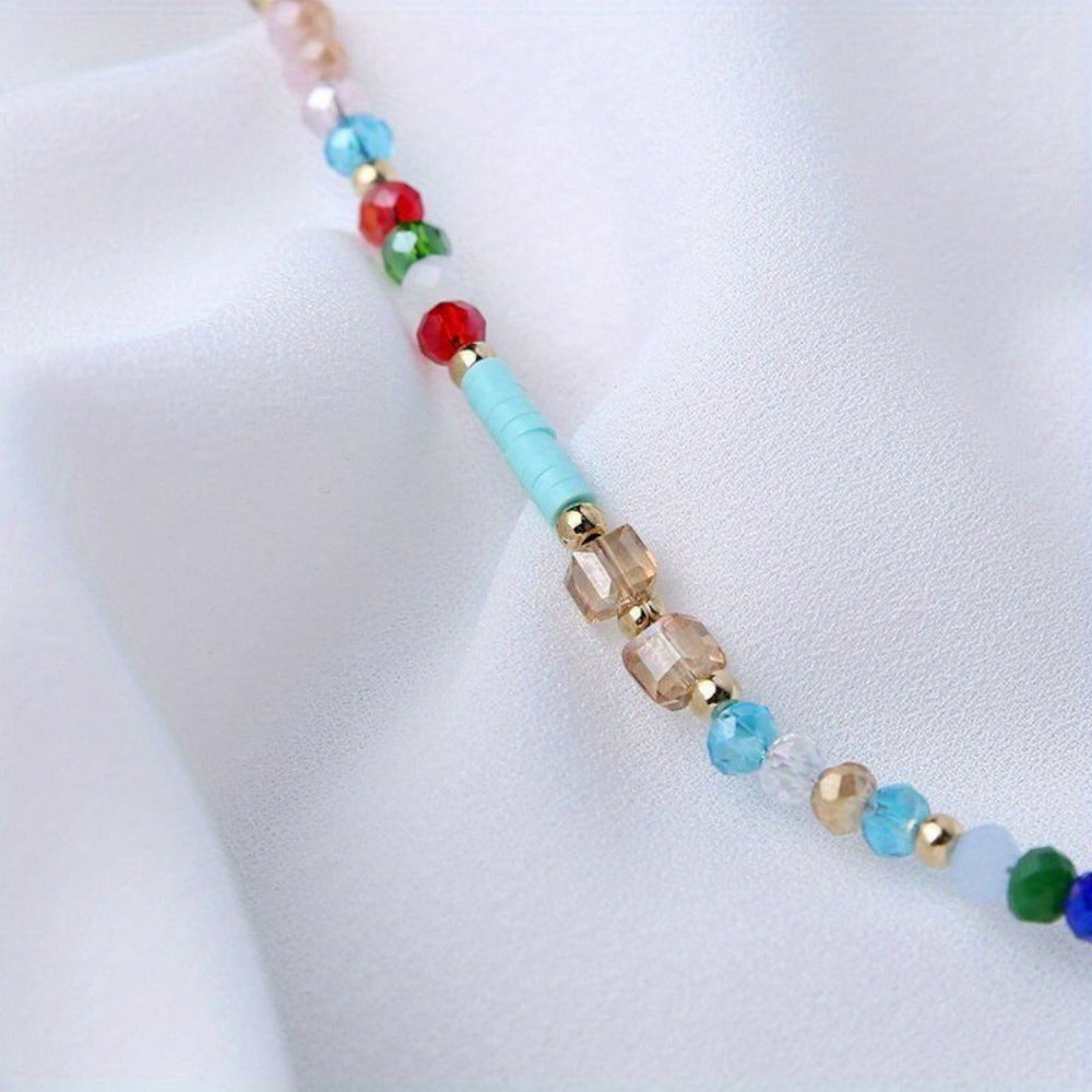 Anklet for Women - for Boho Crystal Bead Handmade Beach Foot Chain Bohemian Ankle Bracelet - product detail view 8