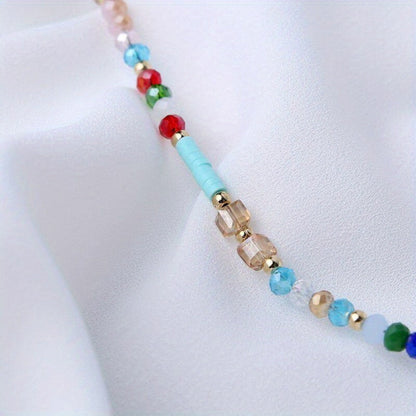 Anklet for Women - for Boho Crystal Bead Handmade Beach Foot Chain Bohemian Ankle Bracelet - product detail view 8