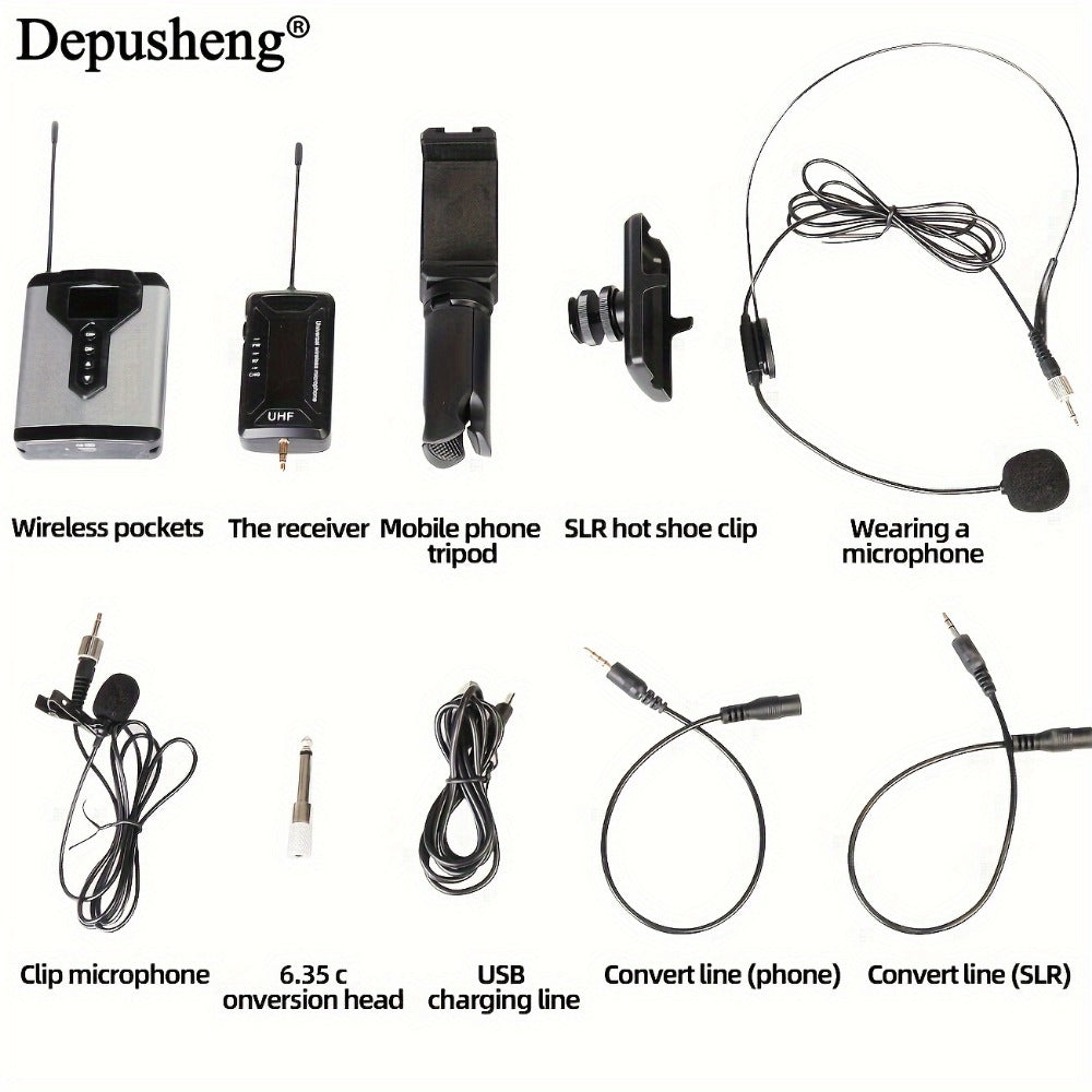 Audio Mixer, Rechargeable, Wireless, DEPUSHENG, Lavalier for Live Sound detail image - detail view 8