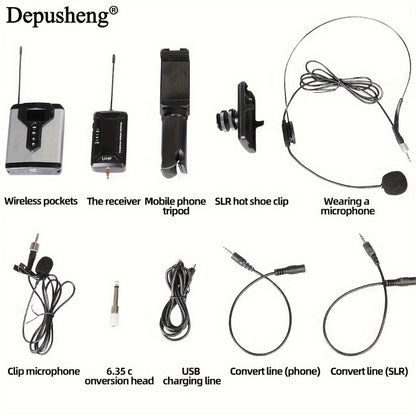 Audio Mixer, Rechargeable, Wireless, DEPUSHENG, Lavalier for Live Sound detail image - detail view 8