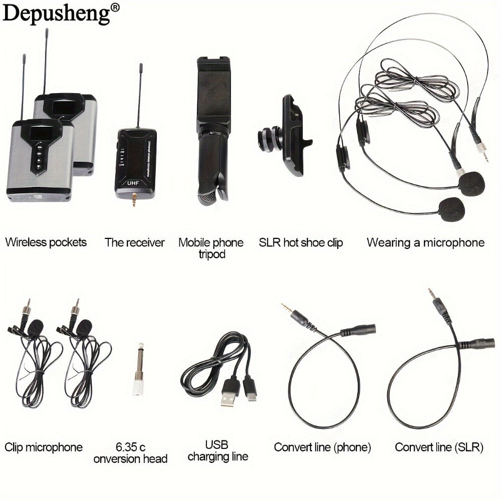 Audio Mixer, Rechargeable, Wireless, DEPUSHENG, Lavalier for Live Sound detail image - detail view 9