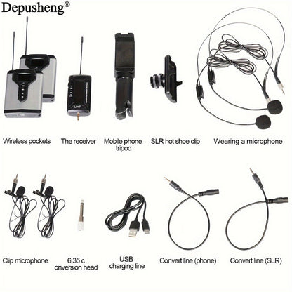 Audio Mixer, Rechargeable, Wireless, DEPUSHENG, Lavalier for Live Sound detail image - detail view 9