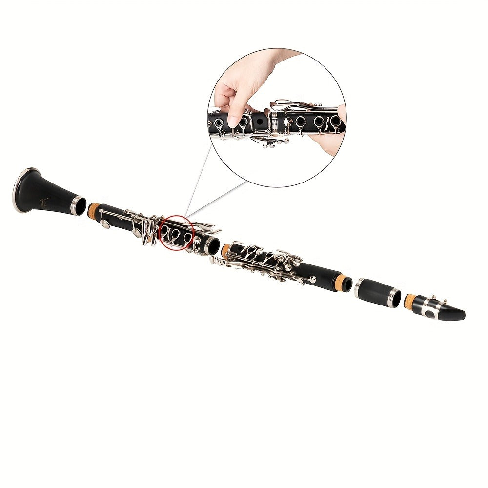 B-Flat Clarinet, 17 Keys, 10pcs, Glarry, Keys, Set for Lessons and Practice detail image - detail view 7
