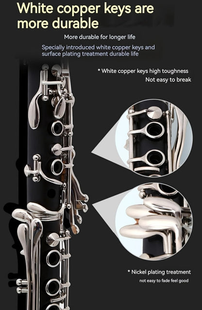 B-Flat Clarinet, HOGSN, 17-Key, Black for Lessons and Practice detail image - detail view 10