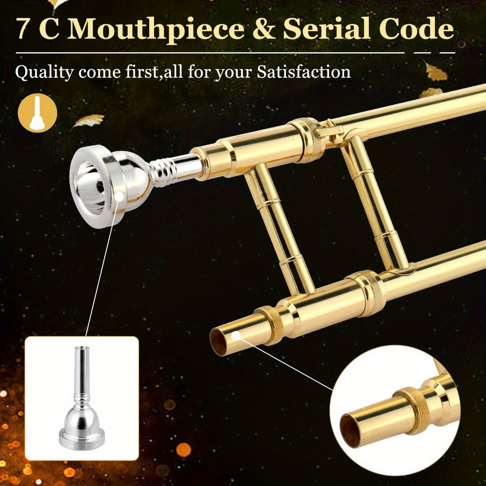 B-Flat Trombone, 7.6 inches, 19.2 cm, Professional, B-flat, Thickened for School Band detail image - detail view 6
