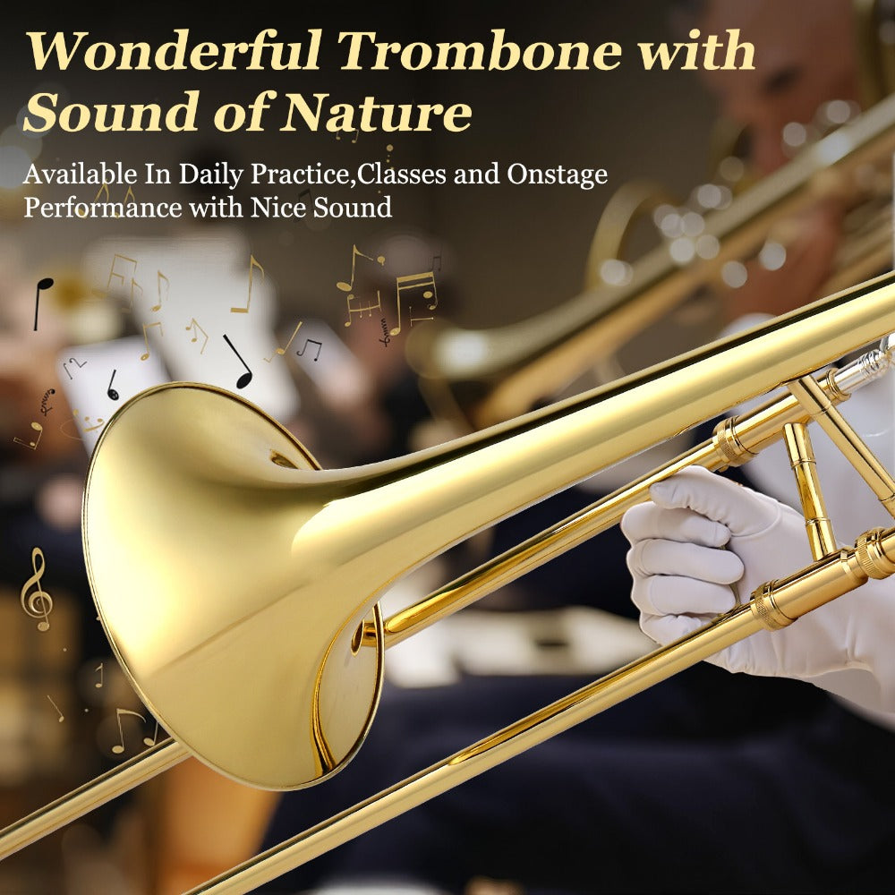B-Flat Trombone, 7.6 inches, 19.2 cm, Professional, B-flat, Thickened for School Band detail image - detail view 8