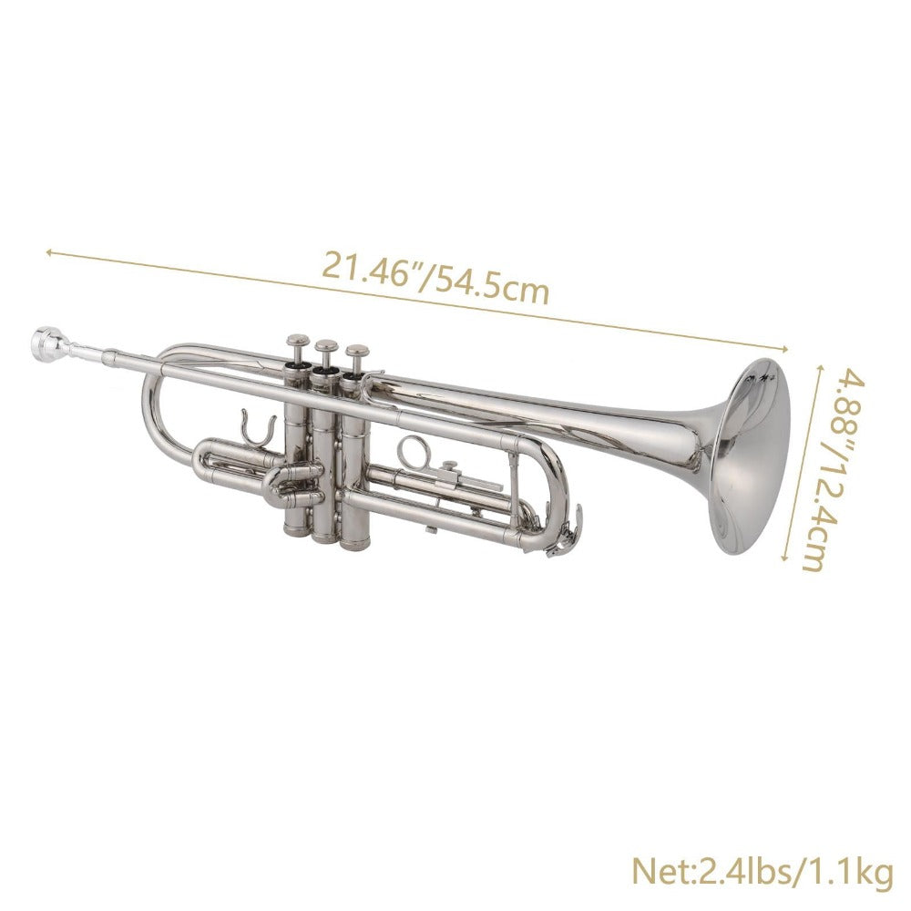 B-Flat Trumpet, 49 cm, 8.6 cm, Silver, Concert, Band for School Band detail image - detail view 8