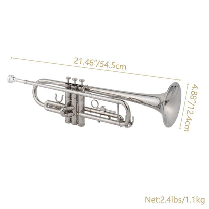 B-Flat Trumpet, 49 cm, 8.6 cm, Silver, Concert, Band for School Band detail image - detail view 9