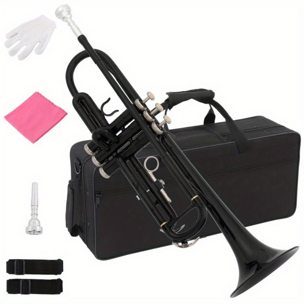 B-Flat Trumpet, 8.7 Cm, 50 Cm, Black, Nickel, Plating for School Band detail image - detail view 3