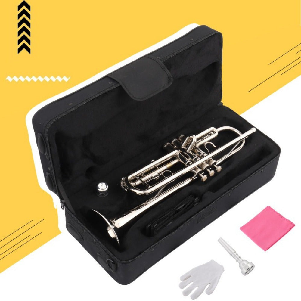 B-Flat Trumpet, Silvery Small, 0.08mm, 8.6 cm, Silvery, Concert, Band for School Band detail image - detail view 5