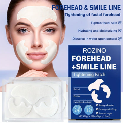 Retinol Peptide Face Patches 36pcs Anti-Wrinkle Hydrolyzed Collagen Lifting Treatment for Forehead & Smile Lines