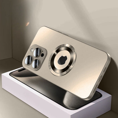 Phone Case Frosted Tempered Glass and TPU Cover with Integrated Lens Film for Select iPhones