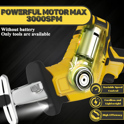 Reciprocating Saw Brushless Cordless for DeWalt 20V Battery, 0-3500 SPM Variable Speed, Tool-Free Blade Change