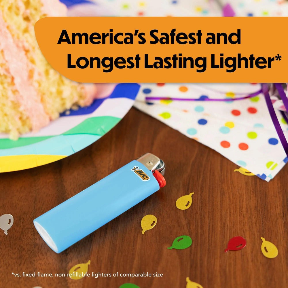 BIC Classic Maxi Pocket Lighters Assorted Colors 8-Count Tray - Reliable Everyday Lighter for Home