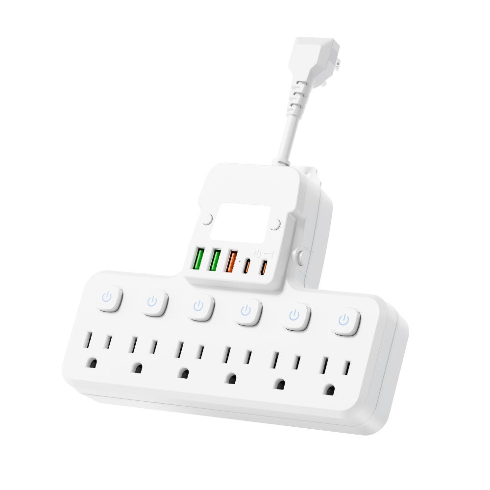 Night Light Wall Outlet Extender 11-in-1 with 6 AC Outlets & 5 USB Ports (3 USB-A & 2 USB-C), Surge Protector Adapter for Home