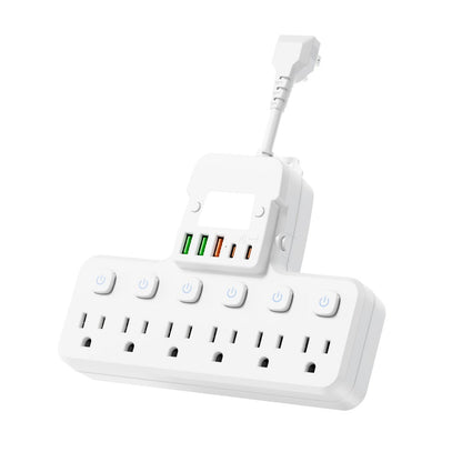 Night Light Wall Outlet Extender 11-in-1 with 6 AC Outlets & 5 USB Ports (3 USB-A & 2 USB-C), Surge Protector Adapter for Home