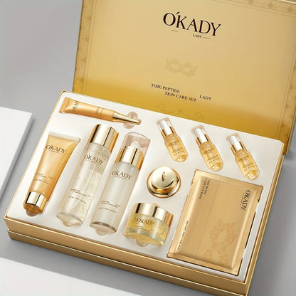 Skin Care Set for Women 24K Gold Polypeptide Complete Day & Night Routine Peptide Face Care Kit All Skin Types Luxury Gift Set