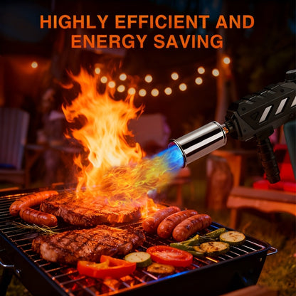 Detachable-Body Propane Torch Gun with Adjustable Flame and Black or Gold-Silvery Finish Choices
