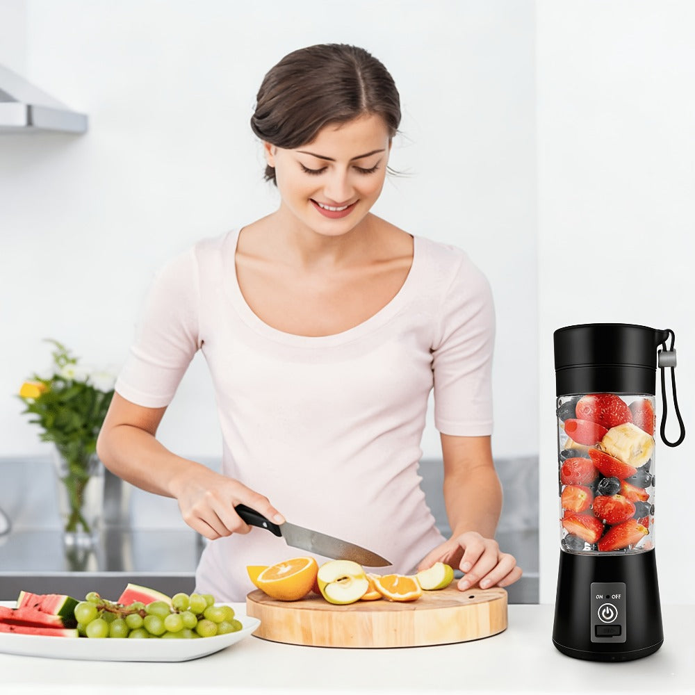 Mini Blender USB Rechargeable 380ml - 6-Blade 22000RPM High-Speed Portable Blender Cup, 304 Stainless Steel