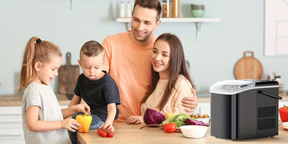 Countertop Bullet Ice Maker with 26.5 lb Daily Label, 9 Cubes per 6 Minutes, 1.5L Tank and Two Colors