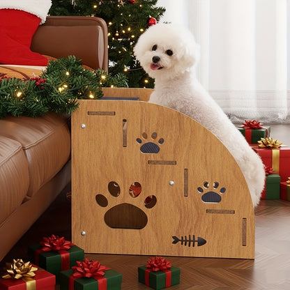 Dog Stairs for Bed & Couch Non-Slip – 3 to 5 Step Pet Steps with Safety Rails, Ramp Design for Small Medium Dogs, Cats & Senior Pets