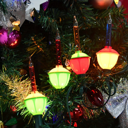 Christmas Bubble Lights 9 Pack Retro Multi Color, 8.8 Inch 5W E12 Base with 10 Bubble Bulbs 1 Spare