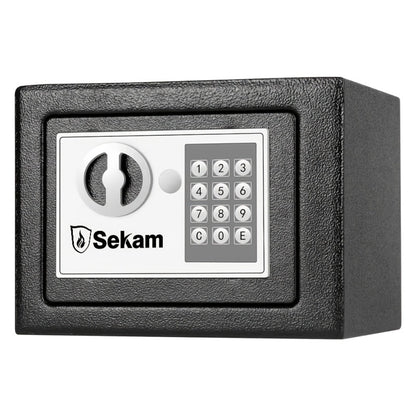 Fireproof Home Safe Box with Digital Keypad and Key Lock Steel Security Safe for Money for Entryways, Bedrooms and Living Spaces