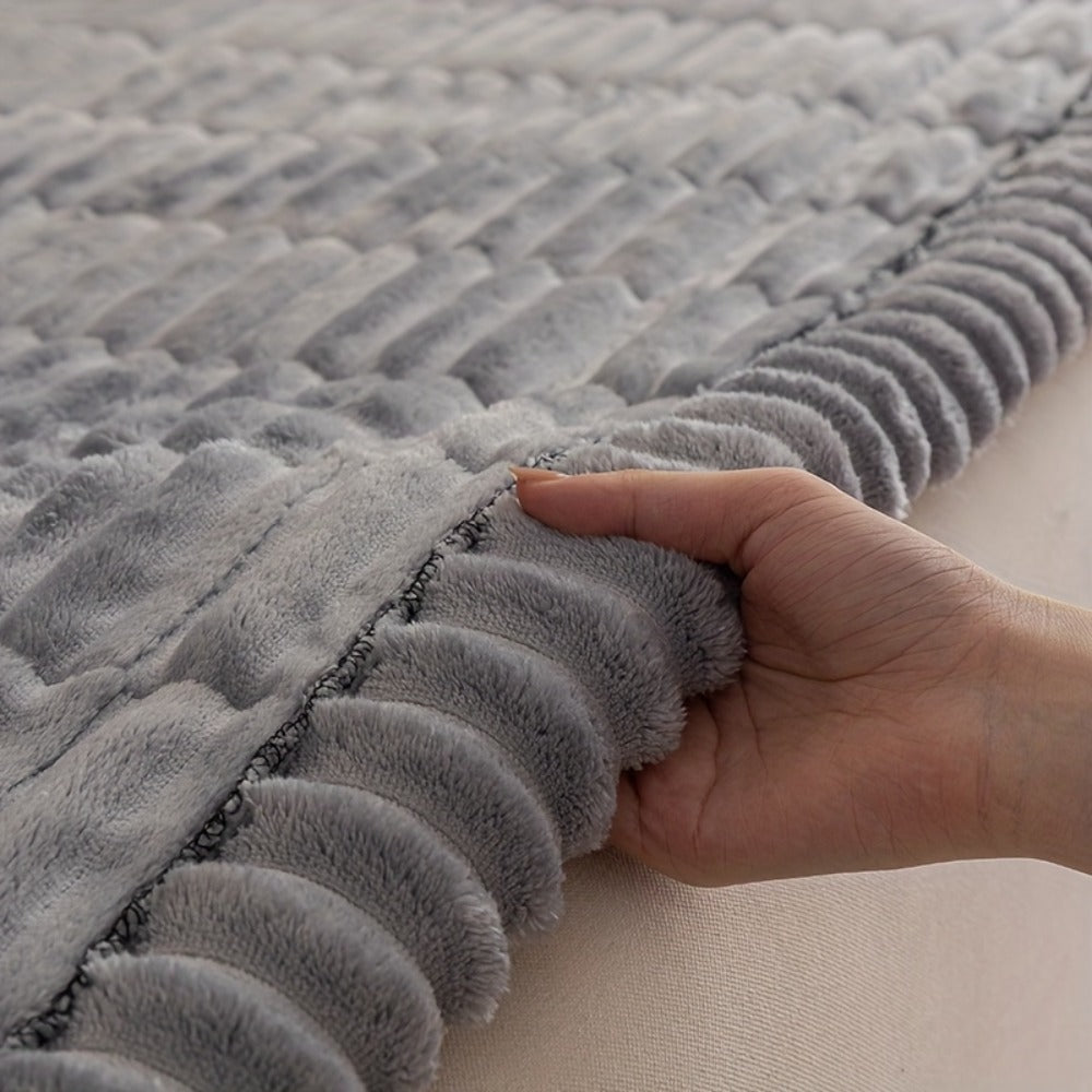 Sofa Cushion Cover Plush Velvet Washable Seat Pad Wavy Edge Soft Kapok Filling for Couch Loveseat 1 2 3 4 Seater