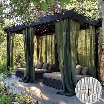 Outdoor Curtains | Sheer Mesh Rod Pocket Patio Gazebo Porch Wedding