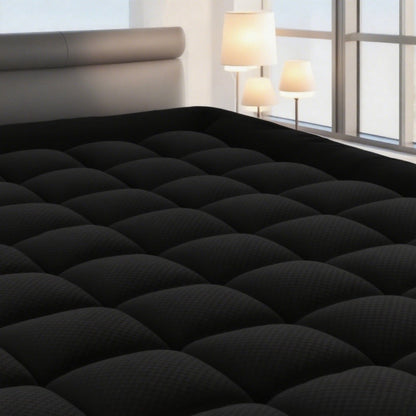 RV Queen Mattress Topper Quilted Pillow Top Mattress Pad Fitted Protector Cooling Breathable Fluffy Soft Cover with 8-21" Deep Pocket for RV