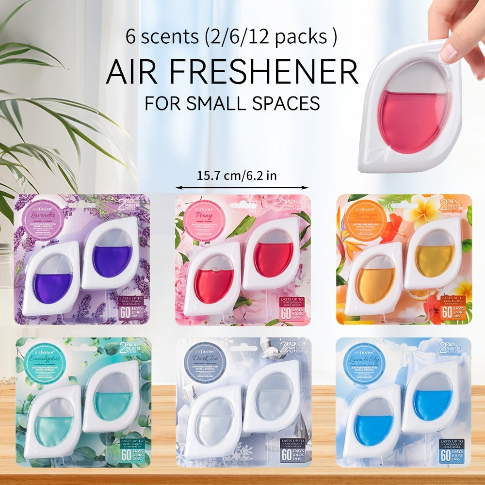 Air Freshener Odor Eliminator for Home Closet Bathroom Pets Small Space 0.25oz Up to 30 Days 6 Scents Eucalyptus Lavender Hawaiian Peach