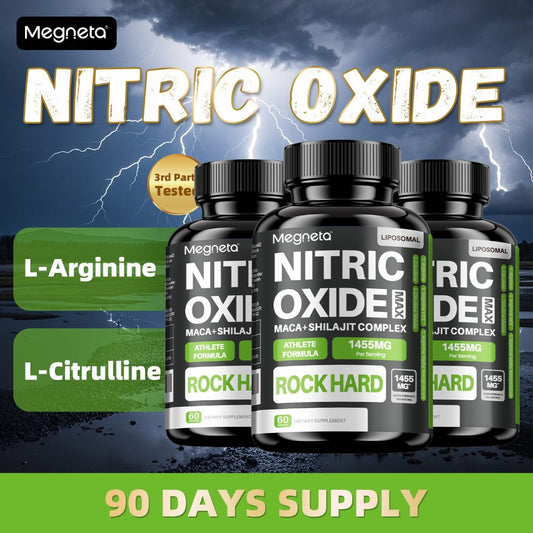 L-Arginine & L-Citrulline Nitric Oxide Supplement for Men - Boosts Blood Flow, Pump, Energy