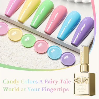 Gel Nail Polish Set with XEIJAYI Label, 6 Sweetheart Candy Gel Colors in Shades 118 to 123